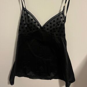 Black Polka Dot Mesh Camisole